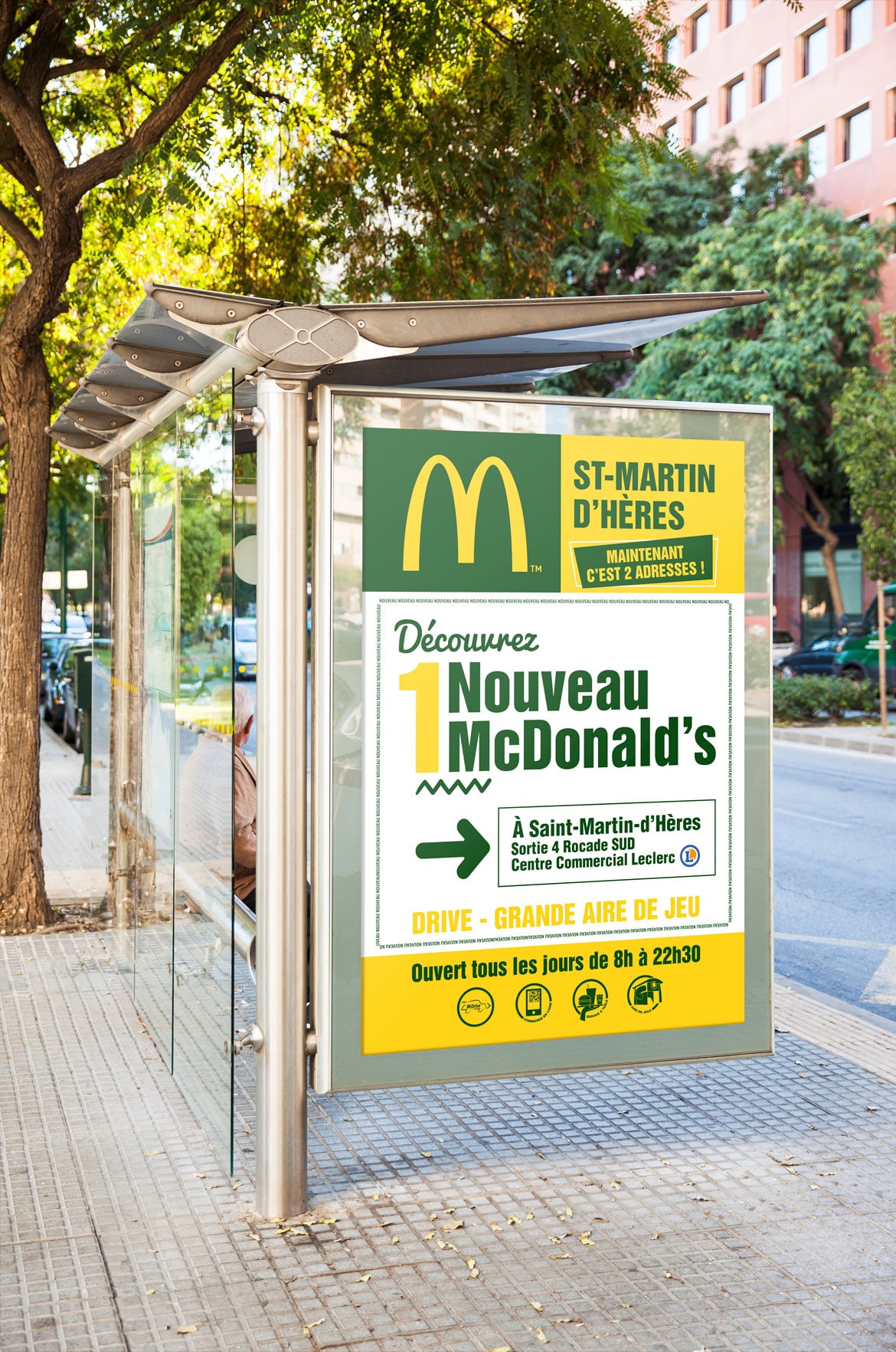 Affiche abribus Mc Donald's Grenoble